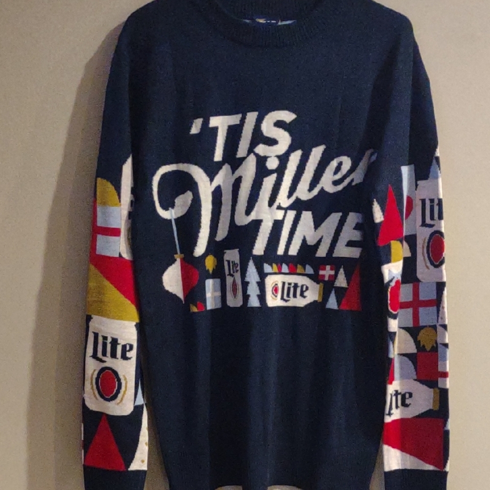 Miller Lite Mens Medium Holiday Sweaterโ
